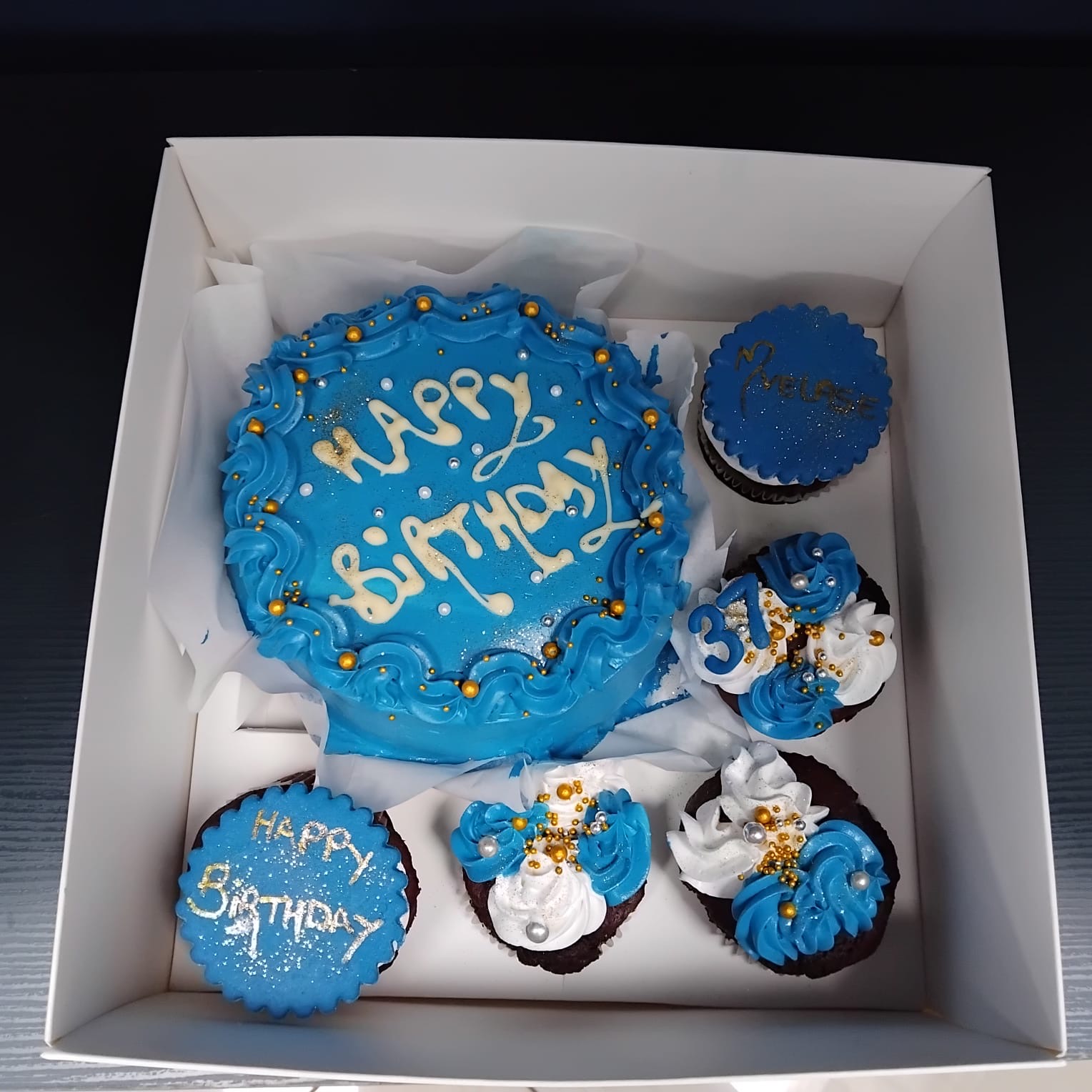Birthday Cake & Cupcake Box (Blue)
