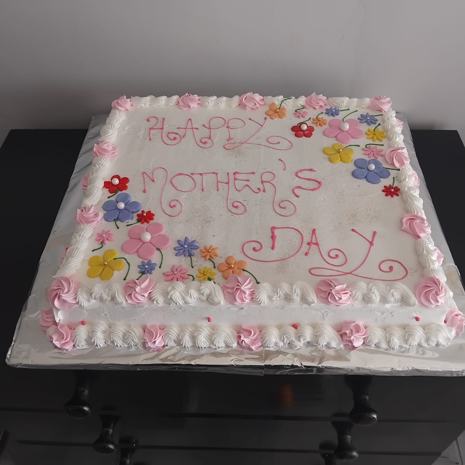 Happy Mother's Day Floral Cake