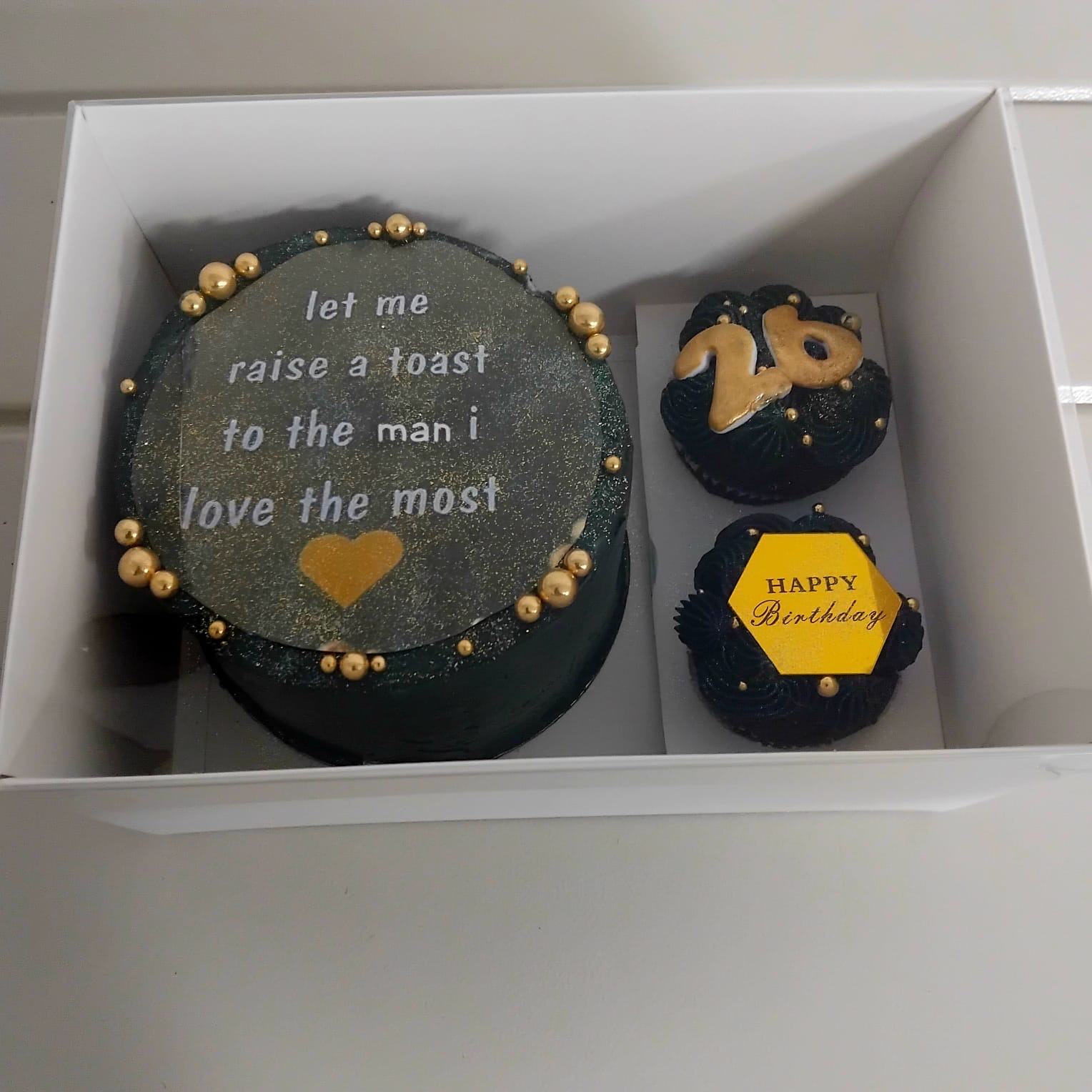 Emerald & Gold Cake & Cupcake Box